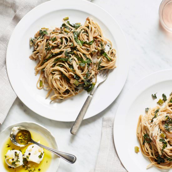 Whole Wheat Linguini with Kale