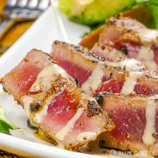 Pepper Crusted Ahi Tuna with Tahini