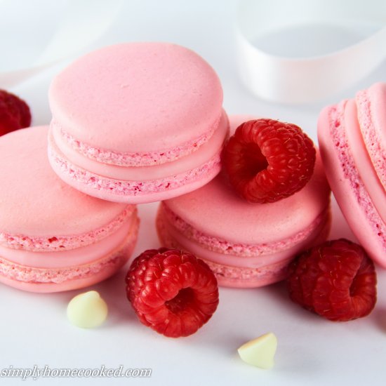 White Chocolate Raspberry Macarons