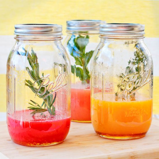 Mason Jar Mimosas with Herbs