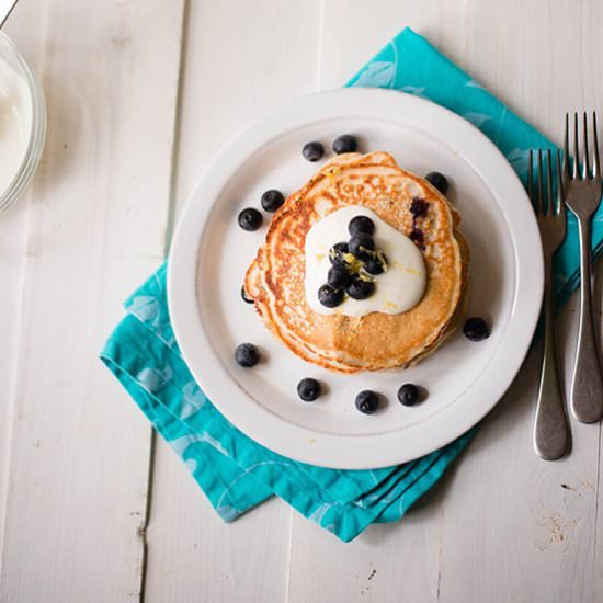 Lemon Blueberry Protein Pancake