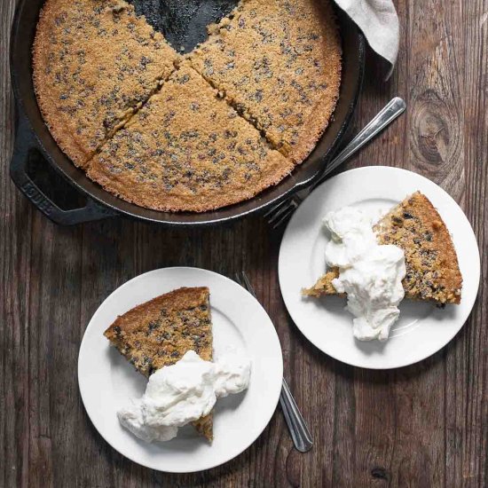 Brown Butter Cacao Nib Skillet Cake