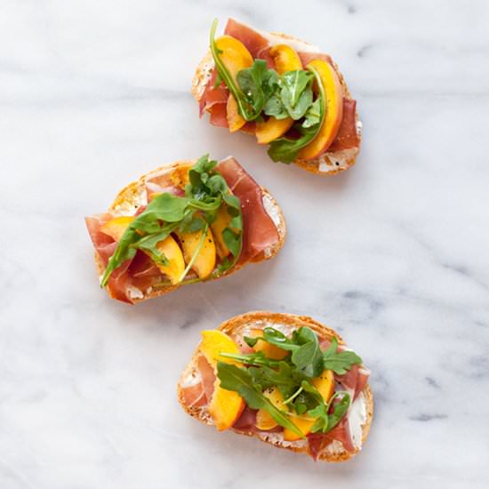 Peach Prosciutto Tartine