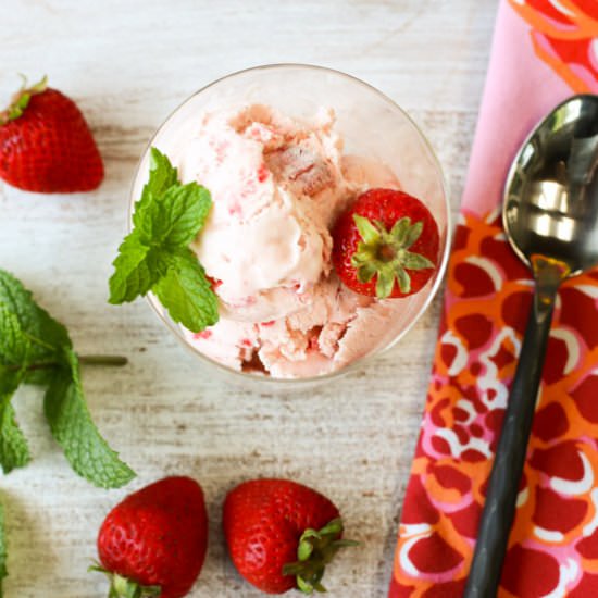 Strawberry ice cream with balsamic