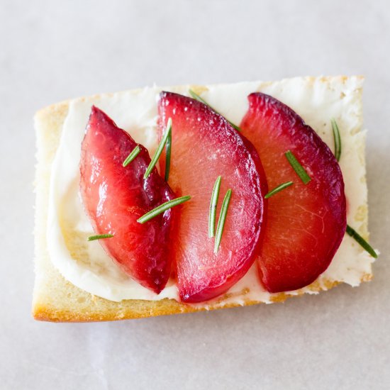 Maple Roasted Plums Crostini