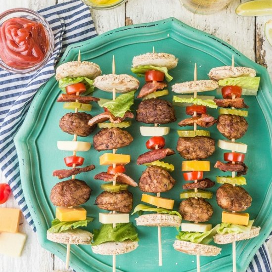 Bacon Cheeseburger Kebabs