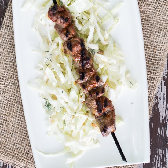 Harissa Beef Skewers