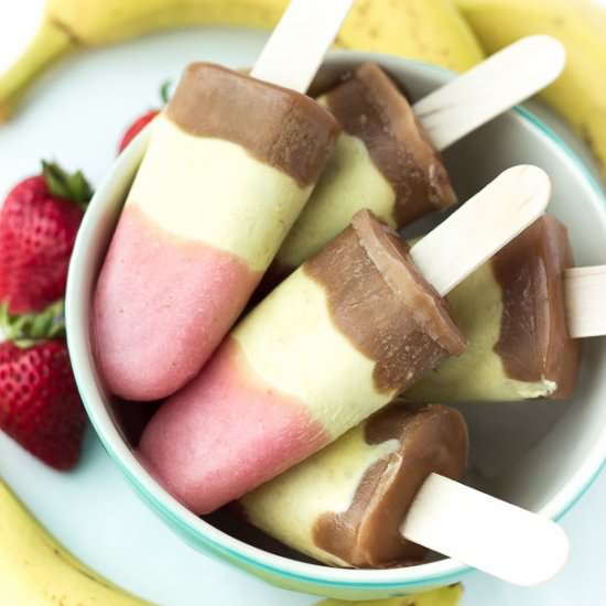 Banana Split Pudding Pops