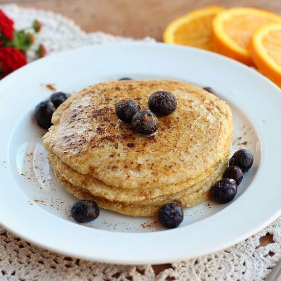 Blueberry Oat Bran Pancakes