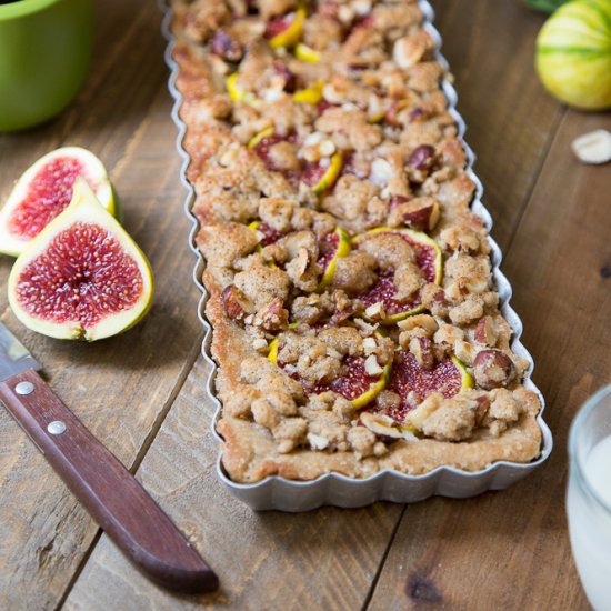 Honey Bourbon Fig & Hazelnut Tart