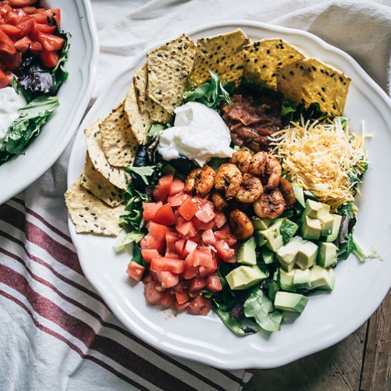 Easy Shrimp and Avocado Taco Salad