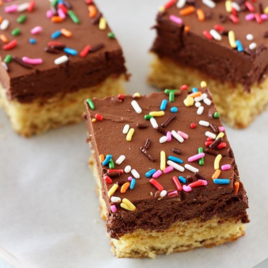 Chocolate Frosted Sugar Cookie Bars