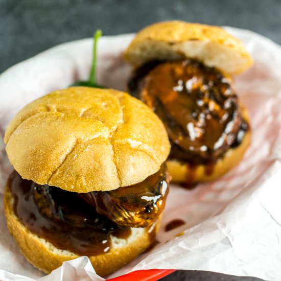 Grilled BBQ Eggplant Sliders