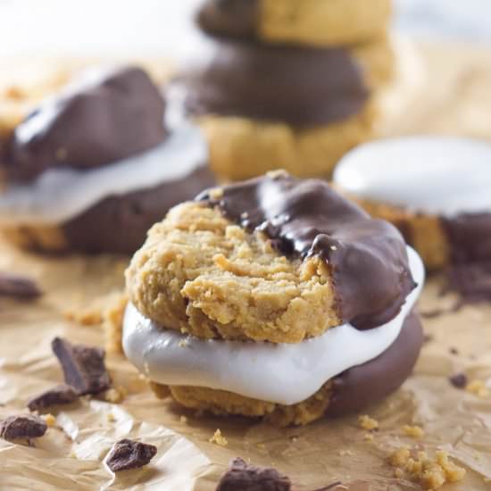 Chocolate Dipped Peanut Butter S’Mo