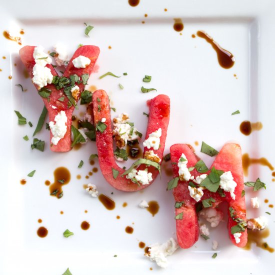 Basil Watermelon Goat Cheese Salad