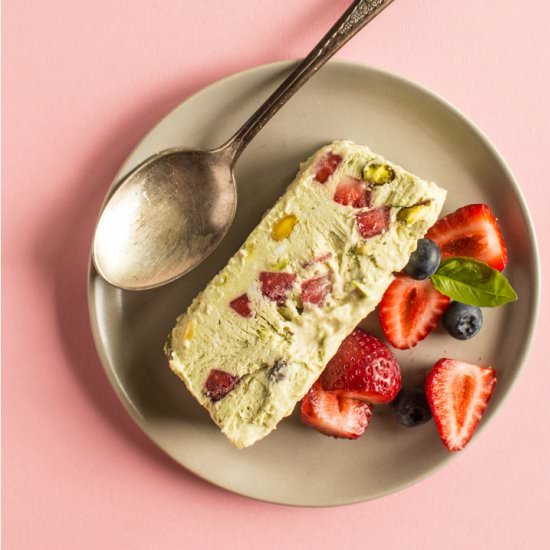 Avocado Semifreddo & Strawberries