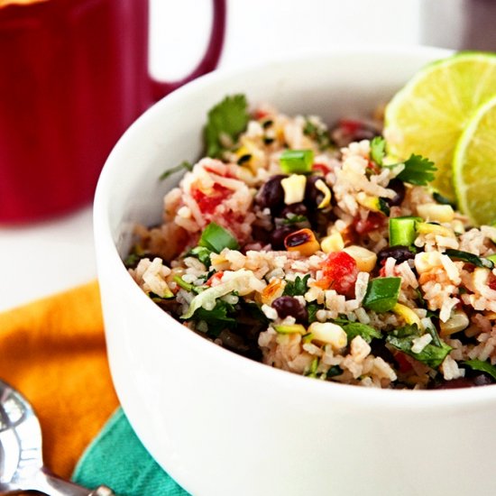 One Pot Zucchini Rice Burrito Bowls