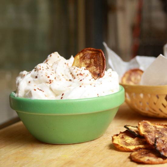 Hung Curd Dip with Zucchini Chips