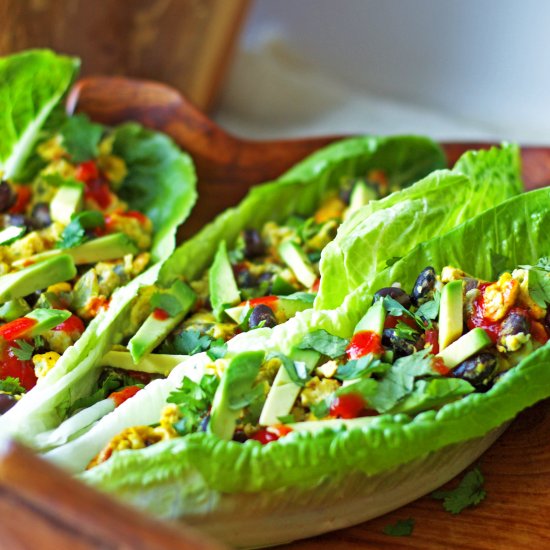 Southwest Scramble Lettuce Wraps