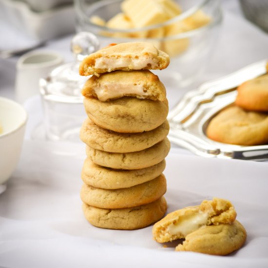 White Choc Almond Vanilla Cookies