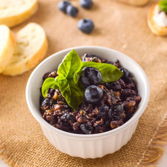 Blueberry Almond Tapenade Crostini