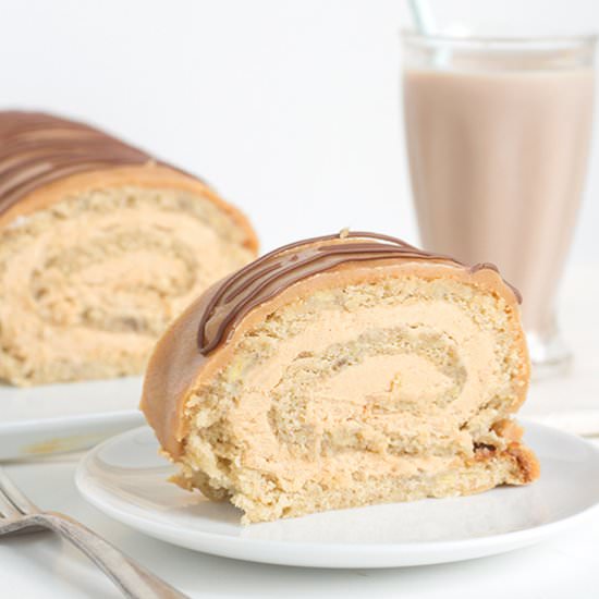 Banana Roulade with PB Ganache