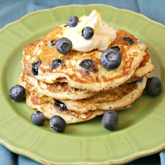 Lemon Ricotta Blueberry Pancakes