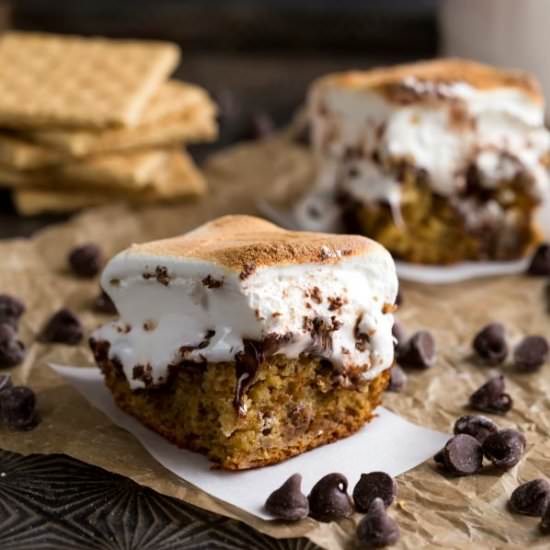 Banana S’mores Cake