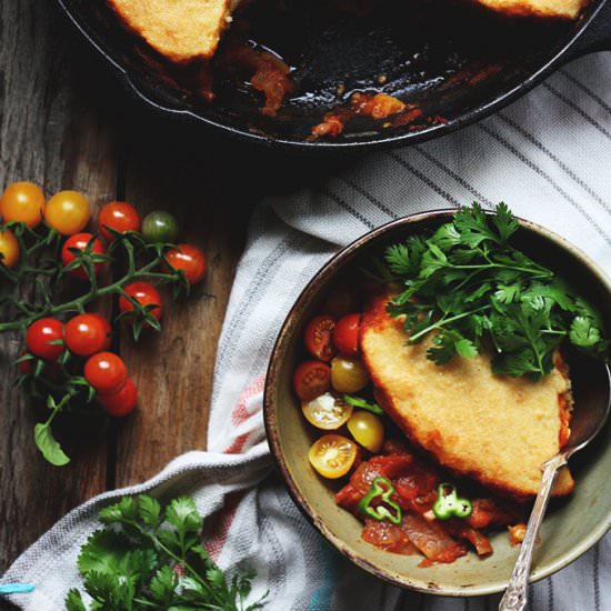 Summer Chili Cornbread Cobbler