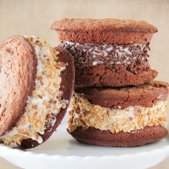 Jumbo Brownie Ice Cream Sandwiches