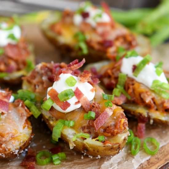 Loaded Grilled BBQ Potato Skins