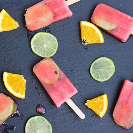 Watermelon Margarita Popsicles