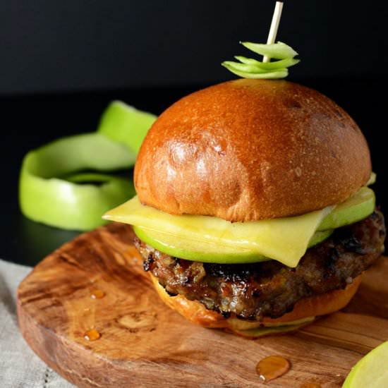 Glazed Pork and Leek Burgers