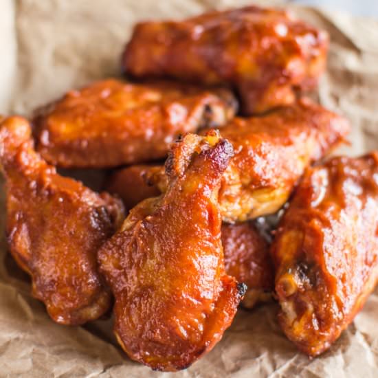 Baked Peach BBQ Wings