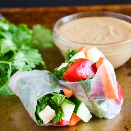 Sweet Potato Spring Rolls w/ Sauce