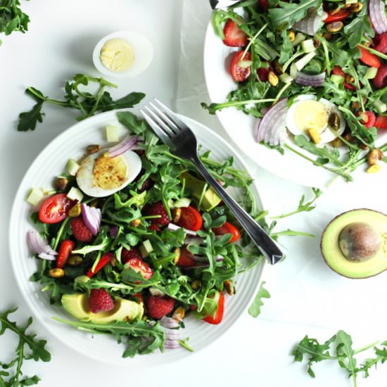 Red Berry Salad with Hard Boiled Egg