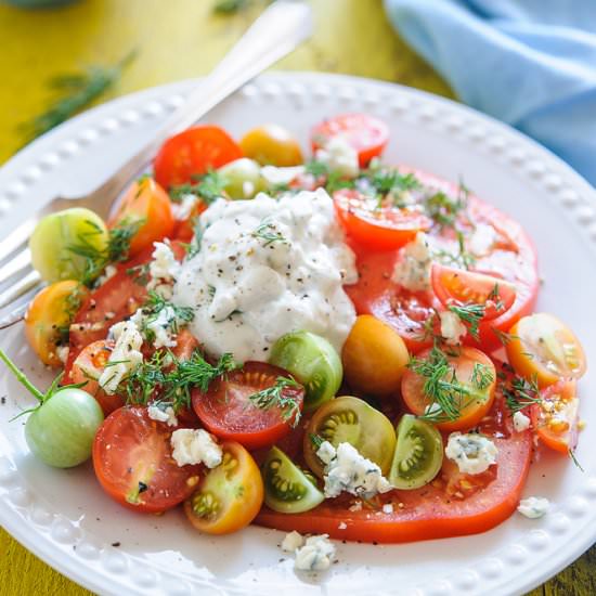 Tomato Salad with Blue Cheese Dressing