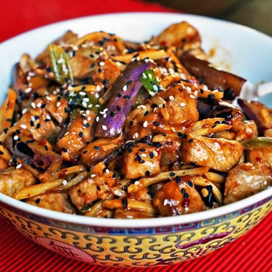 Szechwan Eggplant and Pork Stir-Fry