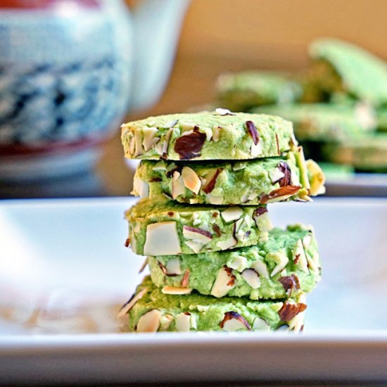 Matcha Green Tea Almond Shortbread