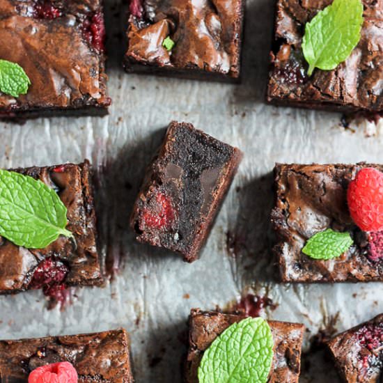 Raspberry Mint Brownies