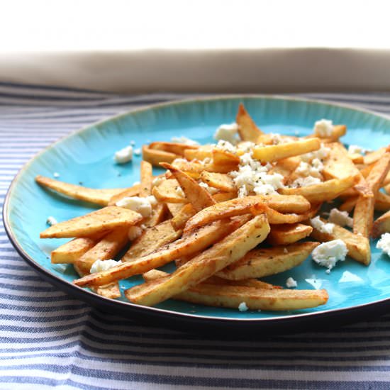 Greek Fried Potatoes with Feta