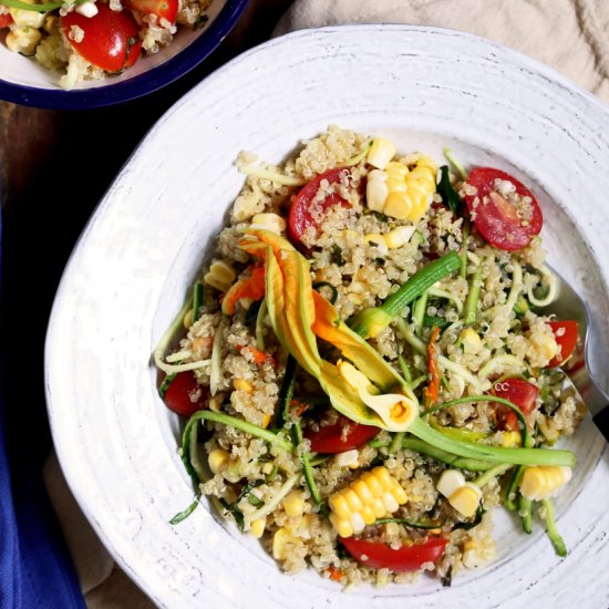 Quinoa Salad with Squash Blossoms