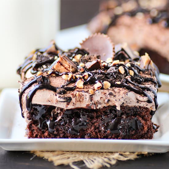 Triple Chocolate Poke Cake