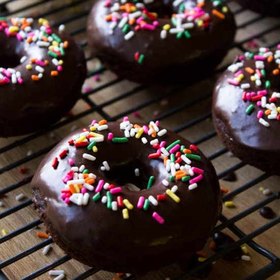 Double Chocolate Cake Doughnuts