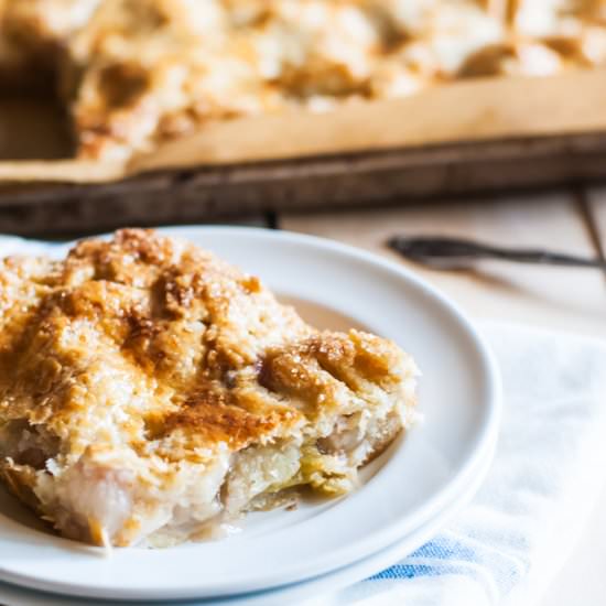 Peach Rhubarb Slab Pie