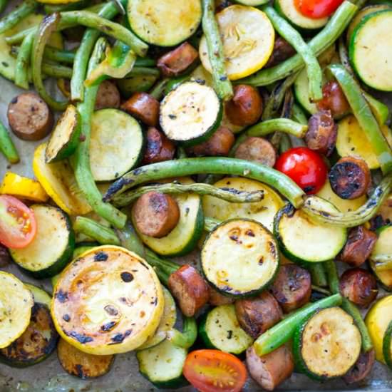 Grilled Summer Veggies + Sausage