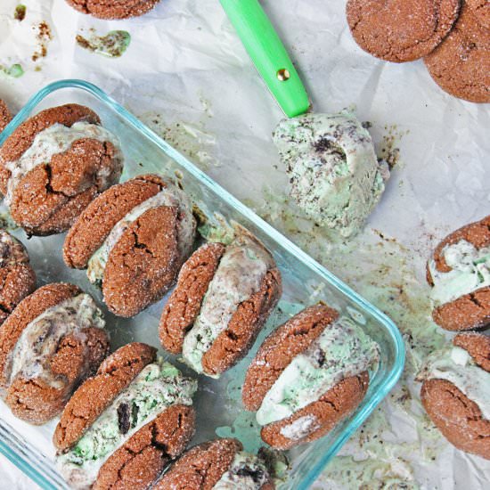 Mini Mint Chip Ice Cream Sandwiches