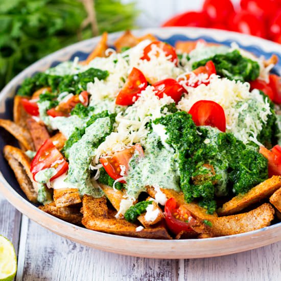 Healthy Nachos with Salsa Verde