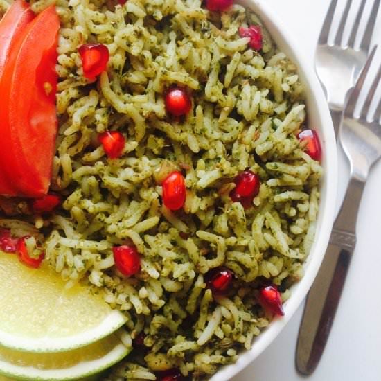 Mint Brown Rice With Pomegranate