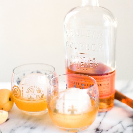 Apricot Whiskey Smash Cocktail